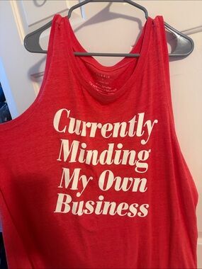 torrid Red Graphic Tank with White Statement Print